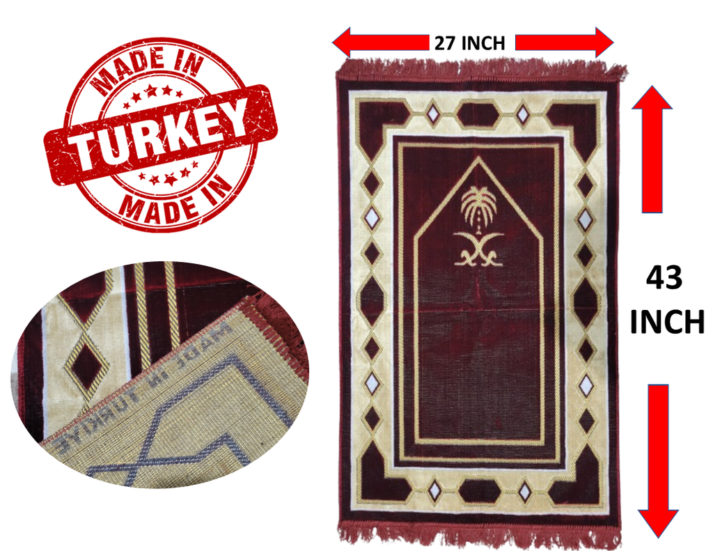 Islamic Prayer Rugs Turkish rugs 18 Oz High Quality Ramadan Gift