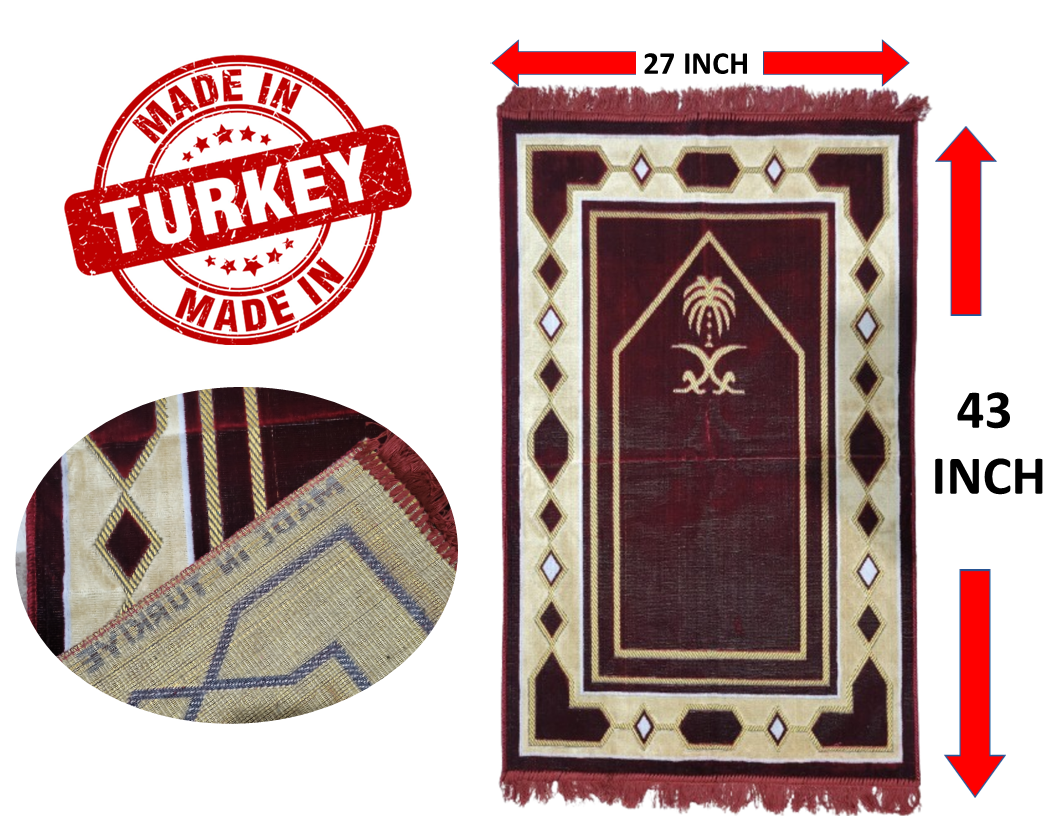 Islamic Prayer Rugs Turkish rugs 18 Oz High Quality Ramadan Gift