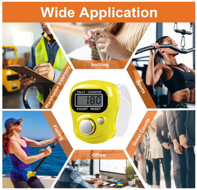 Electronic Finger Counter No light Resettable Hand Tally,5 Digit/LCD Electronic Digital Display